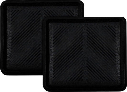 Rubber Boot Tray - 2 Pack Black 16X18 Inch Waterproof Shoe Tray