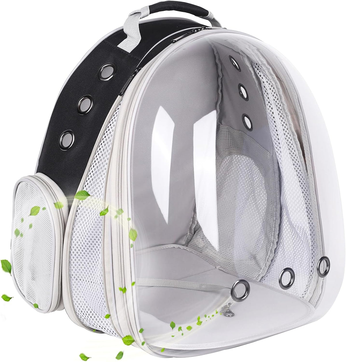 Large Cat Backpack Carrier, Front Extension with Space Capsule Bubble Window, Fit up to 18 Pounds (Black, Gen 1 - Clear Window)