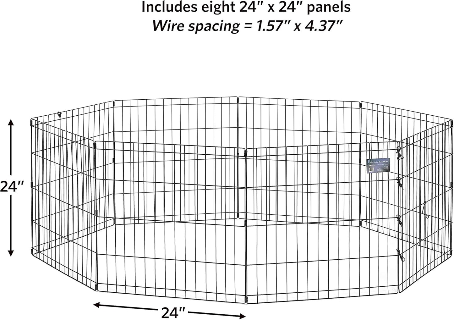 Midwest Homes for Pets 24-Inch Exercise Pen, for Indoor and Outdoor Use, 16 Sq Feet of Play, Folding Dog Pen, No Door Design for Maximum Security, Easy to Set Up, Foldable Dog Playpen
