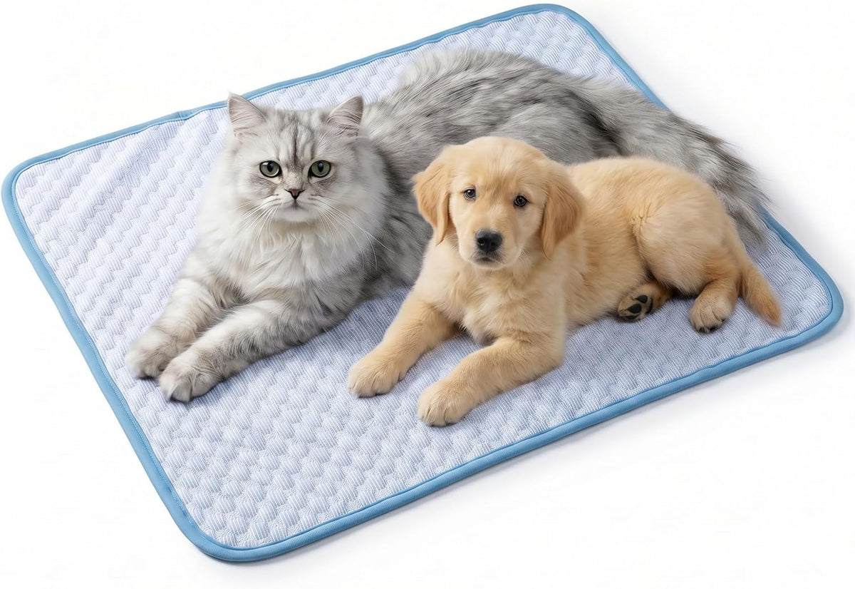 Dog Cooling Mat for Cats Small Pets, Gel Free Ice Silk Self Cooling Pad
