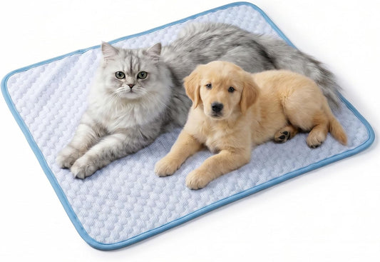 Dog Cooling Mat for Cats Small Pets, Gel Free Ice Silk Self Cooling Pad