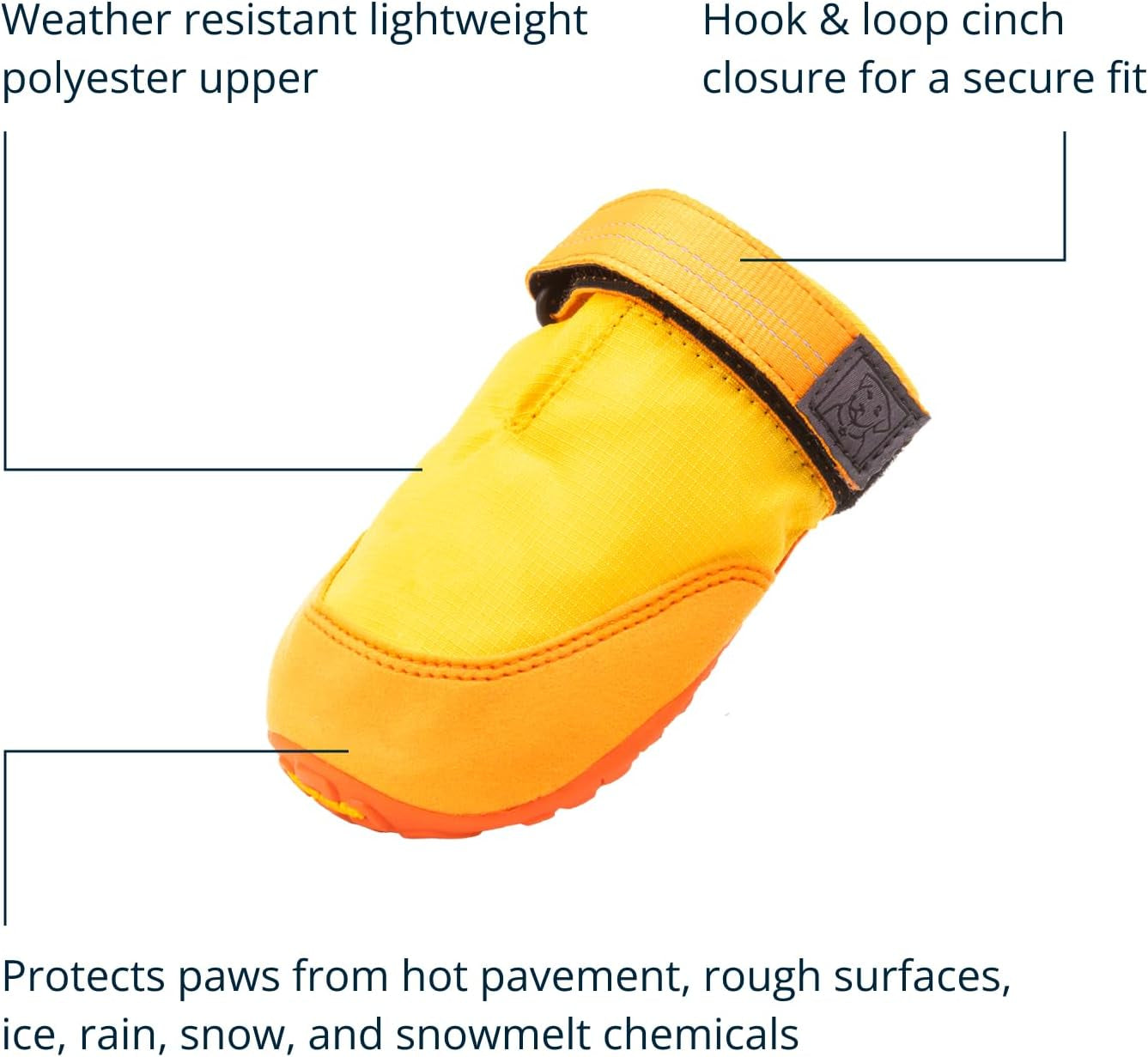 Ruffwear, Summit Trex Dog Shoes, All-Season Paw Protection with Durable Non-Slip Grip & Stay-Put Fit for Everyday Adventures, Sunrise Yellow, 2.50"