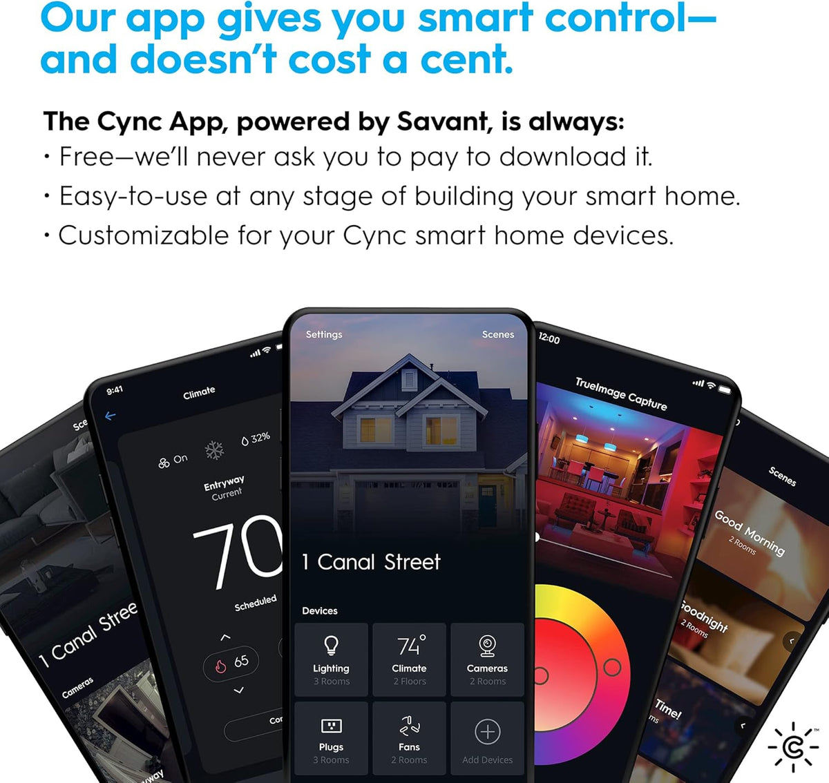 GE CYNC A19 Smart LED Light Bulbs, Bluetooth and Wifi Light