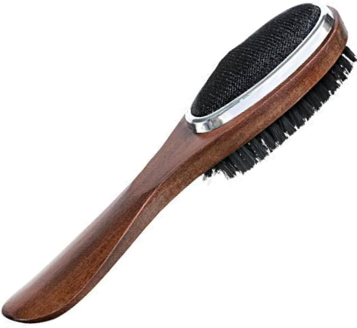 3-In-1 Clothes Brush: Lint Remover, Suit Brush & Shoe Horn - Wood Handle