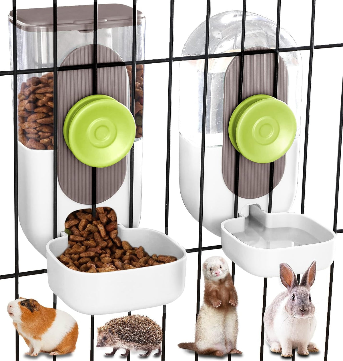 Kenond 35Oz Rabbit Feeders,Rabbit Water Dispenser,Pet Ferret Cage Food Bowl