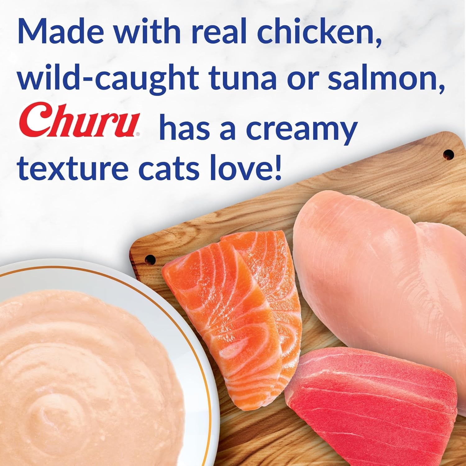 INABA Churu for Kittens, Lickable, Squeezable Creamy Purée Cat Treat with Green Tea Extract & Taurine, 0.5Oz. Each Tube, 20 Tubes, Tuna & Chicken Variety