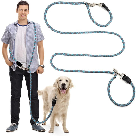 Hands Free Multifunctional Dog Leash - Reflective Waist Leash for Dog Walking & Training - Adjustable Crossbody Nylon Double Leashes for Small to Large Dogs