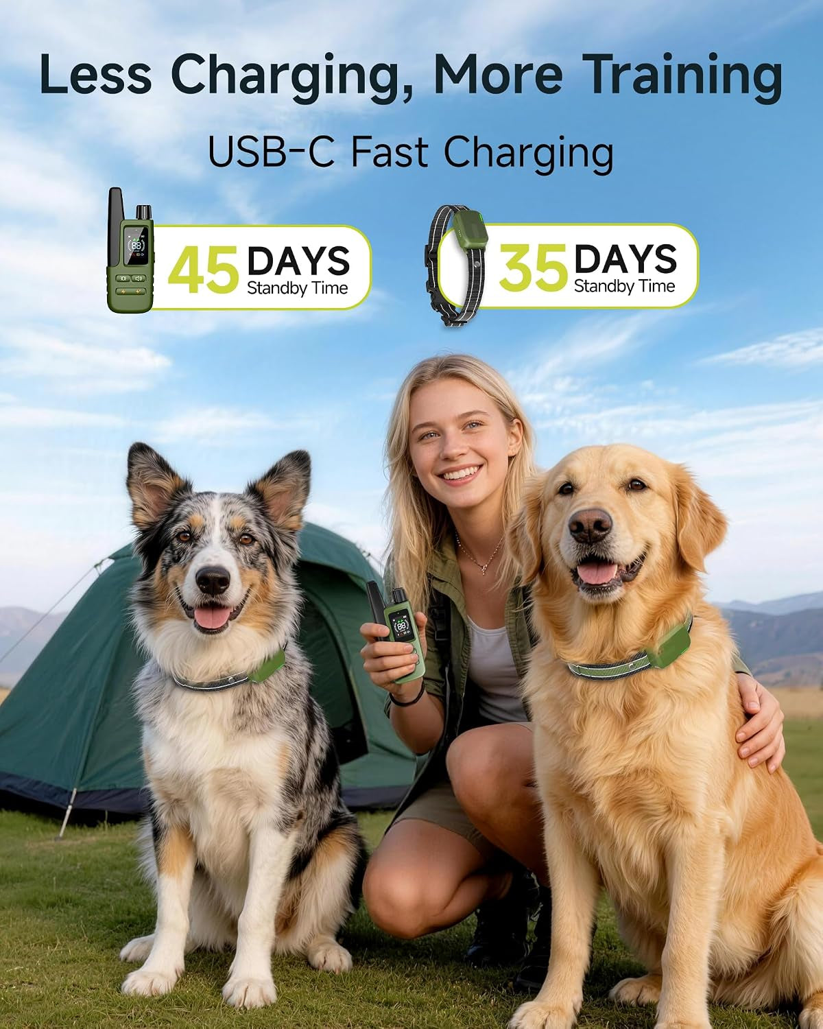 Shock Collar for 2 Dogs, 4500FT Training Collar with Remote for 10-120Lbs