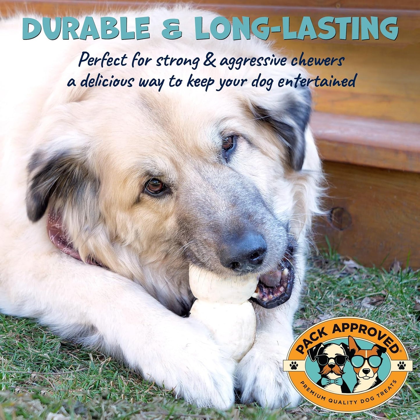 Pack Approved Beef Cheek Rolls for Dogs - Natural & Odor-Free Dog Treats - 5 to 6 Inch Medium Beef Hide Dog Chews - 4 Pack