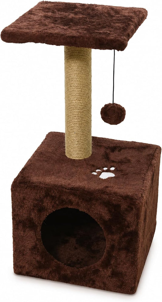 A&E Cage Co Cozy Cube Cat Tree with Condo & Sisal Posts, 12"X12"X24.5"