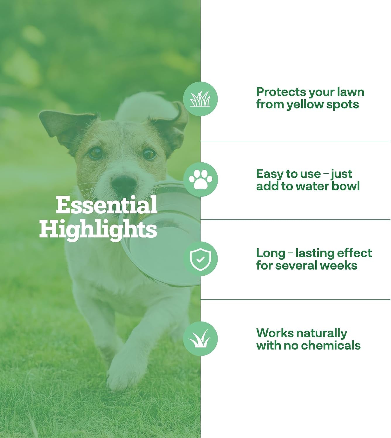 Dog Rocks - Natural Lawn Protector - 600G - Prevents Dog Urine Burn Patches on Grass - Dog Wee Neutraliser for Lawn Repair - Pet Urine Neutralizer for Artificial & Natural Grass