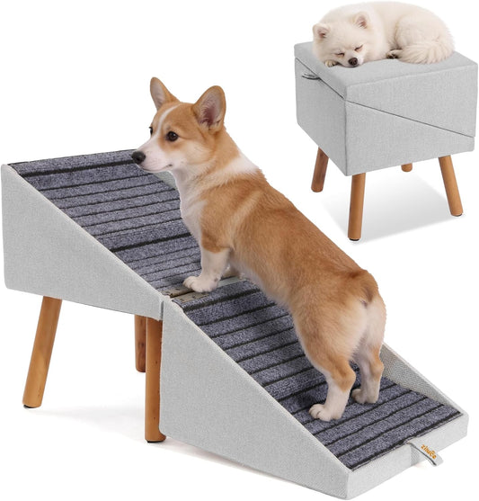 2-In-1 Dog Steps & Ottoman,17.13" H Dog Ramp for Couch