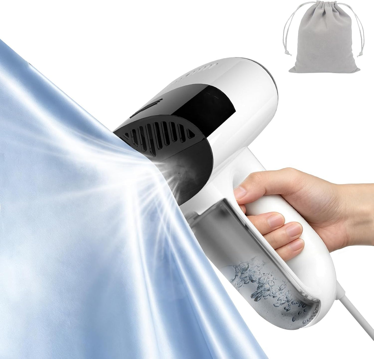 Vacuum Steamer for Clothes, 3 in 1 Steaming & Ironing& Clean Dust Garment Steamer, 5500Pa Suction Handheld Portable Travel Steamers for Clothes, Lightweight, for Quick Wrinkle Removal (110V Use)