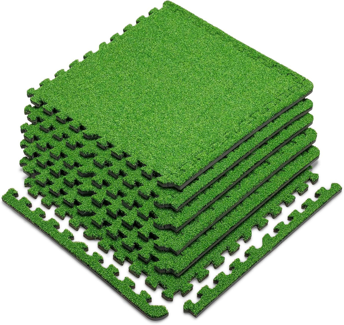 Marcy Turf Mat 6 Interlocking Tiles 24 Sq Ft, Artificial Grass Floor MAT-50