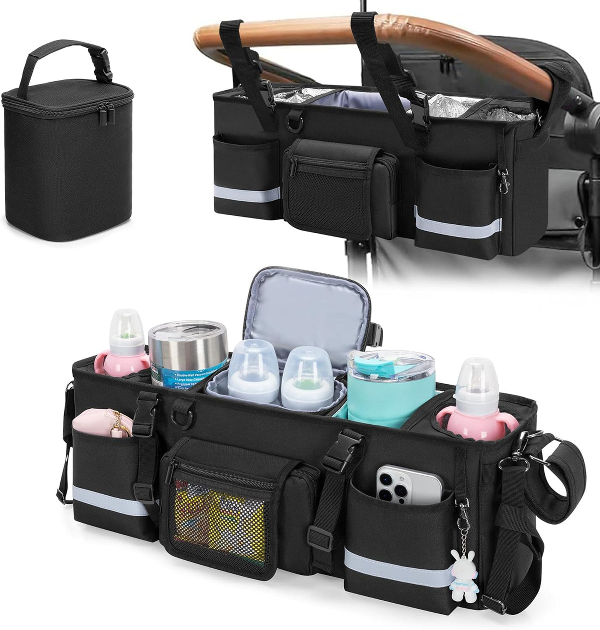GRAOSO Parent Console Stroller Organizer Compatible with WONDERFOLD W4