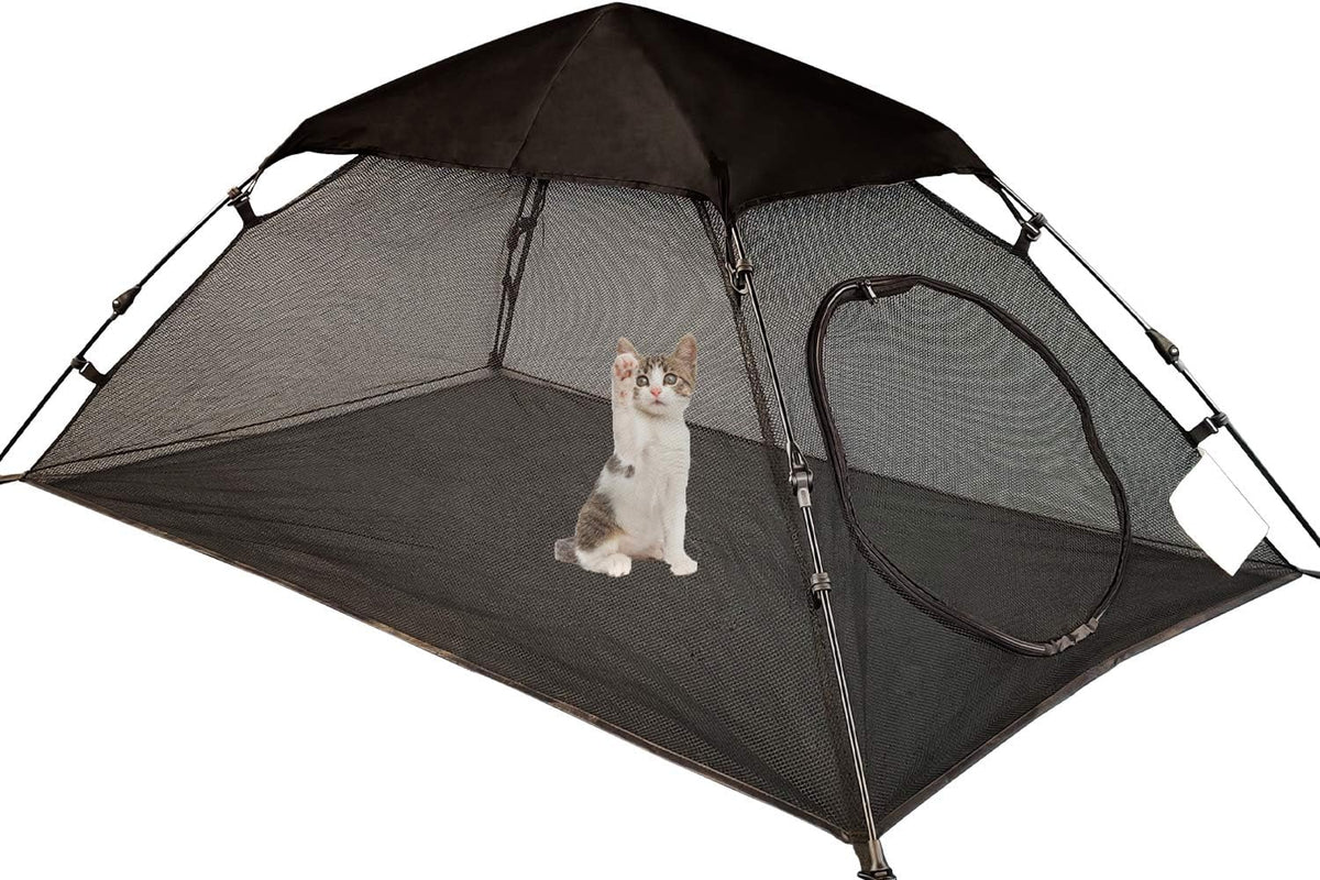 AICHIFAN Mini Cat Tent for outside Playpen Pop up Indoor Pet Cat Enclosures Portable Sunshade and Anti-Uv Cat Playhouse for SUV Pickup Truck (Play Tents for Cats and Small Animals) - outside Habitat