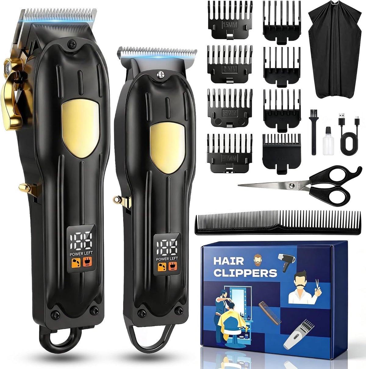 SHYEEH Hair Clippers for Men Set, Hair Trimmer & Beard Trimmer for Men Set
