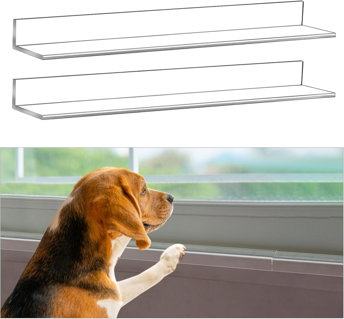 Wenqik 2 Pcs 14.75 X 2.5 Inches Clear Window Sill Protector