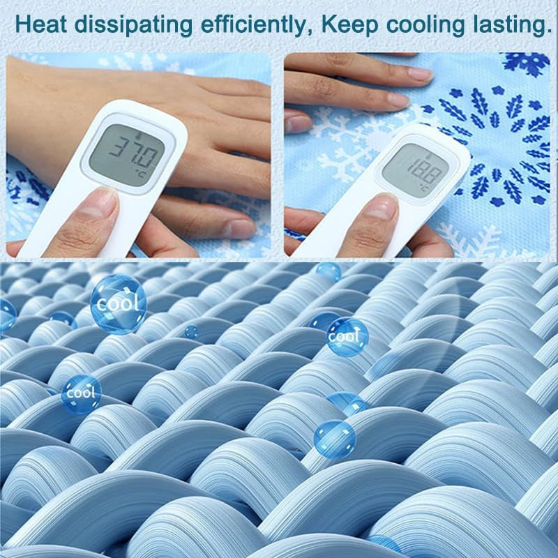 Upgraded Dog Cooling Mat 23.62” X 19.68” Pet Summer Self-Cooling Pad Easy Washable Comfortable Cooling Sleeping Bed for Dogs and Cats (L for Pets under 44Lb)