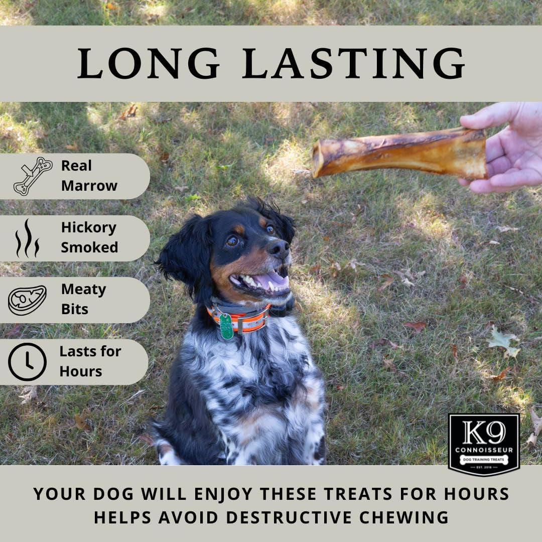 K9 Connoisseur Beef Marrow Large Dog Bones Long Lasting for Aggressive Chewers - USA Made Single Ingredient Champ Bones for Large Dogs over 50 Pounds - 10 Pack