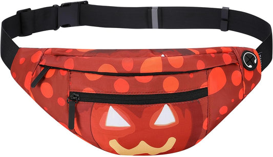 MAXTOP Large Crossbody Fanny Pack with 4-Zipper Pockets,Funny Gag Halloween Gifts for Enjoy Sports Festival Workout Traveling Running Casual Hands-Free Wallets Waist Pack Phone Bag Fits All Phones