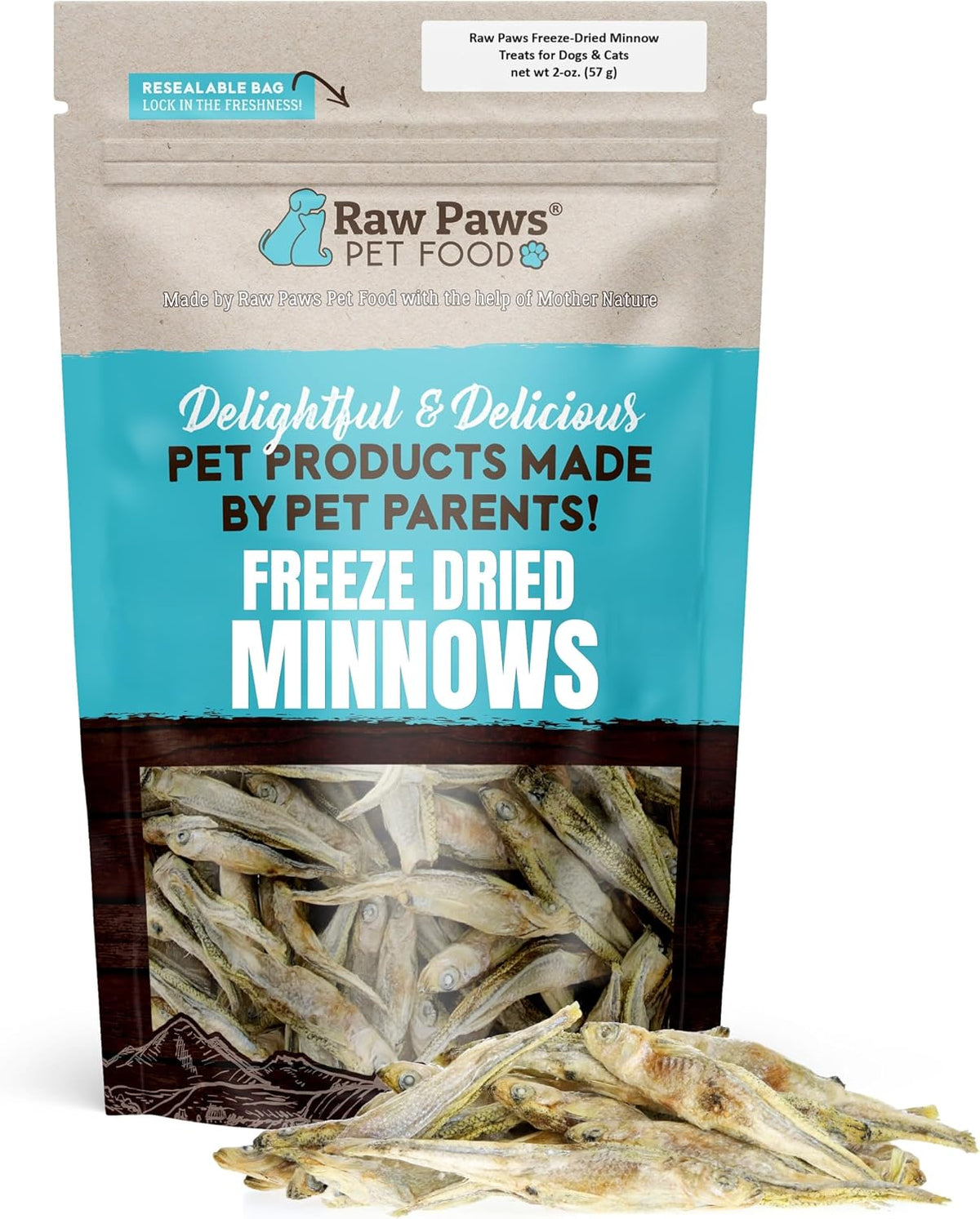 Raw Paws Freeze Dried Minnows for Cats & Dogs, 2-Oz - Made in USA