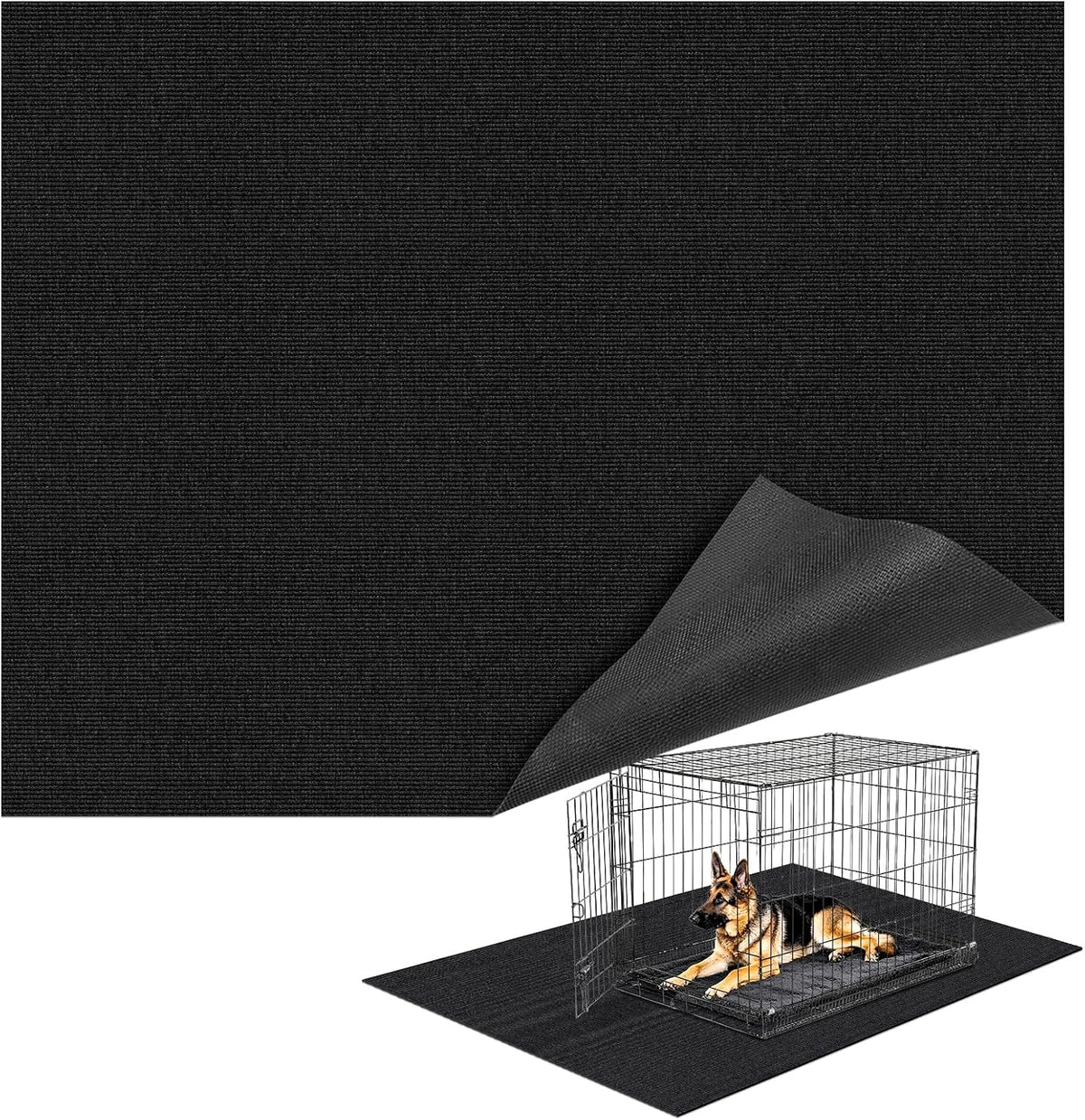 Wibeelee 32" X 50" X 0.23'' Mat for under Dog Crate Waterproof Non-Slip Kennel Mat to Protect Floors Large Absorbs Urine Reusable Dog Playpen Mat