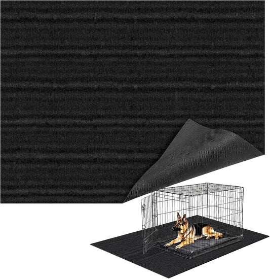 Wibeelee 29" X 48" X 0.23'' Mat for under Dog Crate Waterproof Non-Slip Kennel Mat to Protect Floors Large Absorbs Urine Reusable Dog Playpen Mat