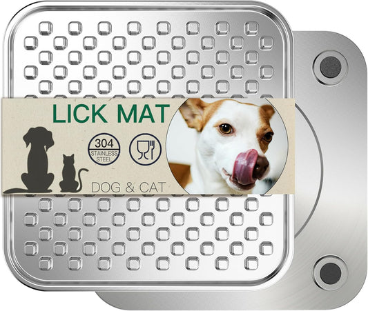 Lick Mat for Dogs & Cats, Double-Wall Stainless Steel, Large-1Pack