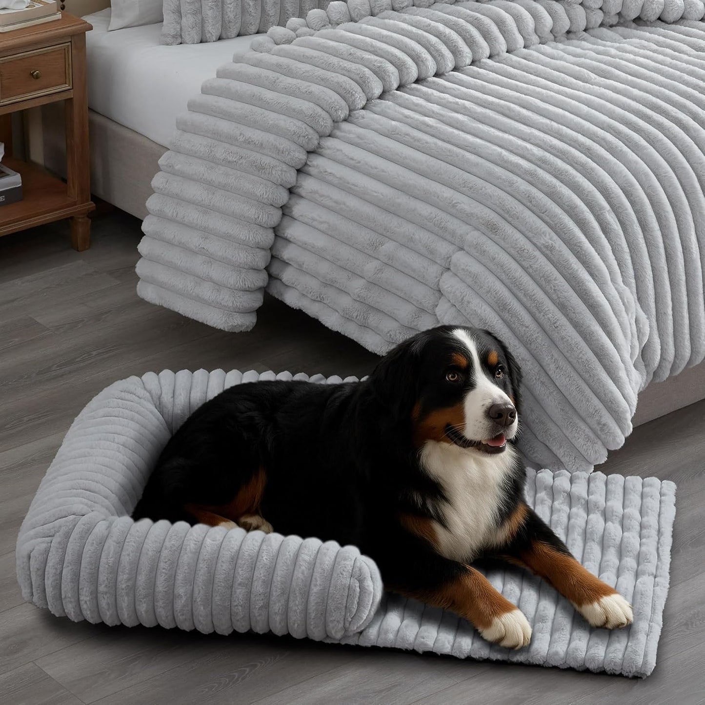 Riverbrook Home Everett Long Sofa-Style Pet Bed, Gray, Large