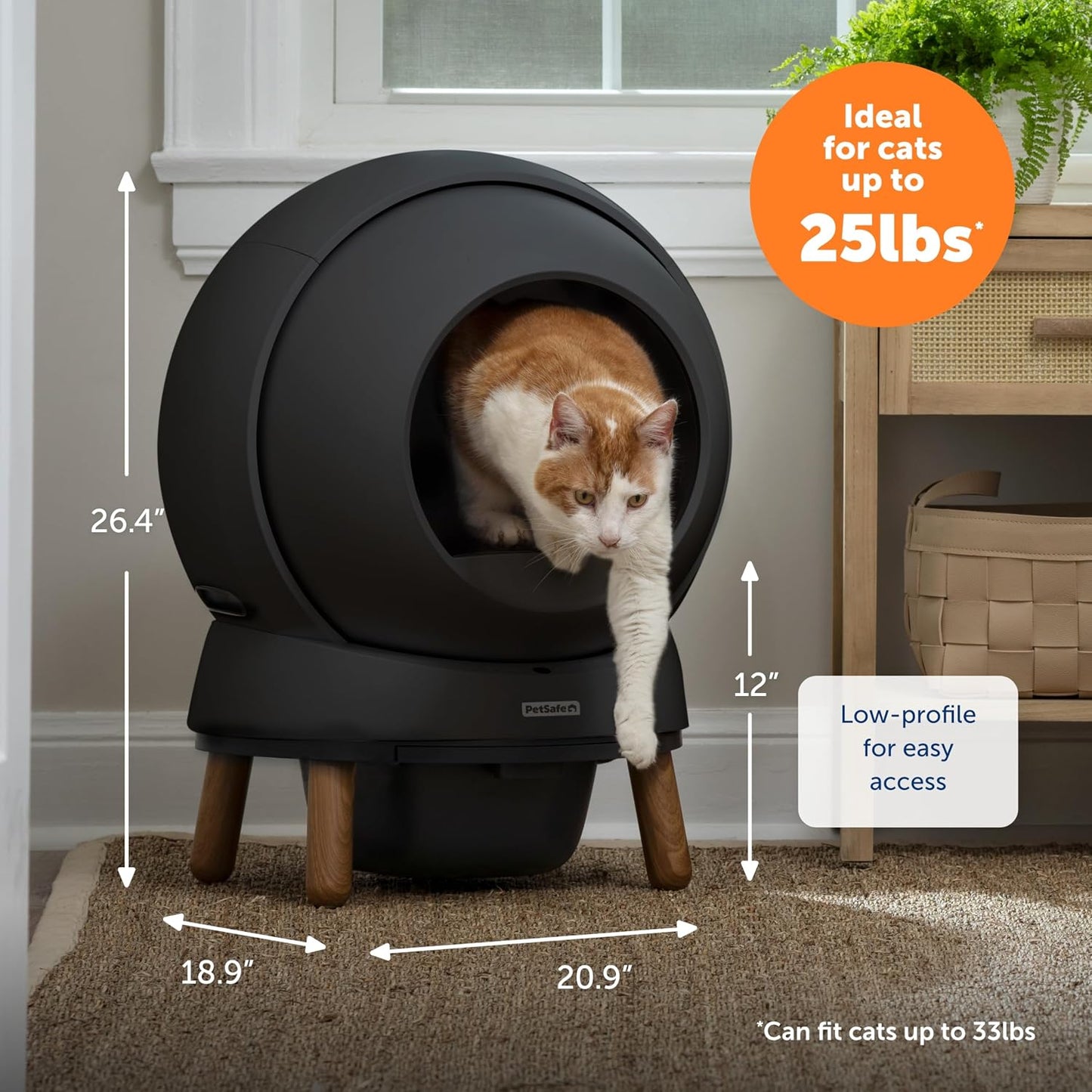 Petsafe Scoopfree Smartspin Self-Cleaning Litter Box - Automatic Waste Collection - Odor Control - App Controlled - Complete Litter Box Kit - Black