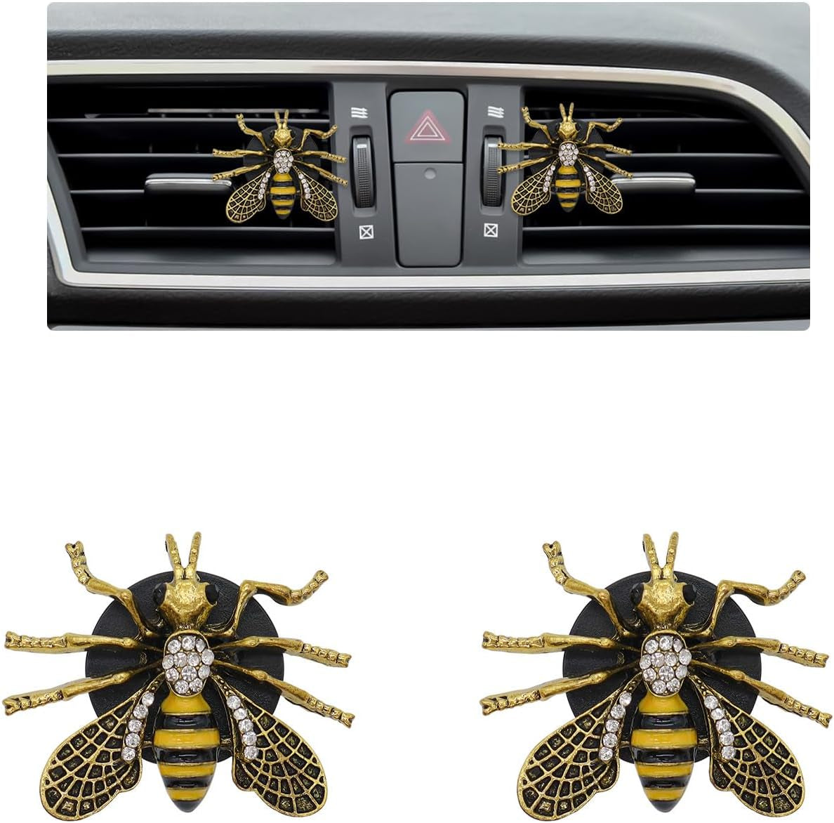 ORIESSE Bee Car Accessories,Cute Refiilable Car Air Freshener Vent Clips