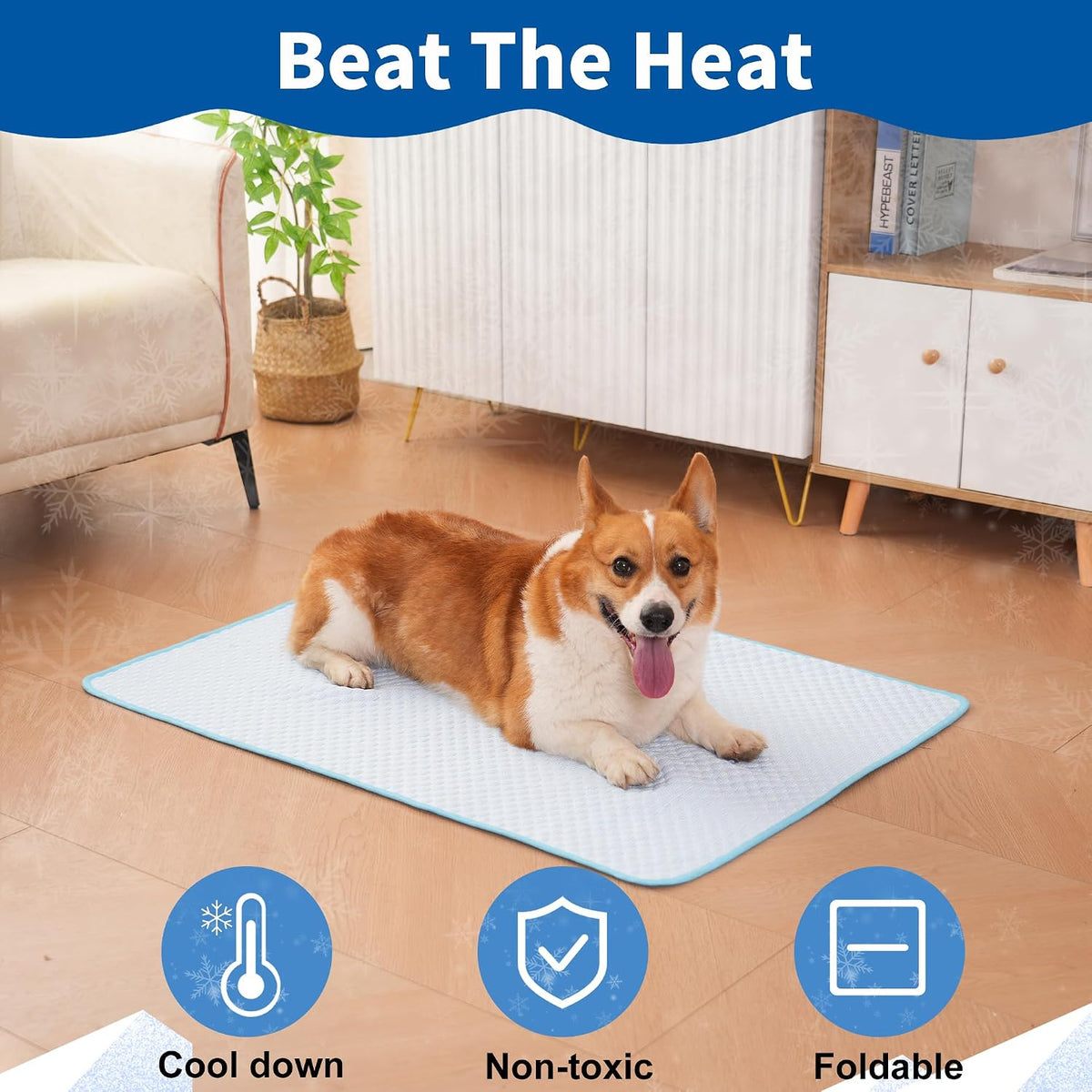 Cooling Mat for Dogs, 35"X23" Thick & Double-Sided Dog Cooling Mat, Self-Cooling Dog Bed with Arc-Chill Technology, Washable Portable Dog Cooling Mat for Couch, Crate & Car (Large - 35 * 23 In)