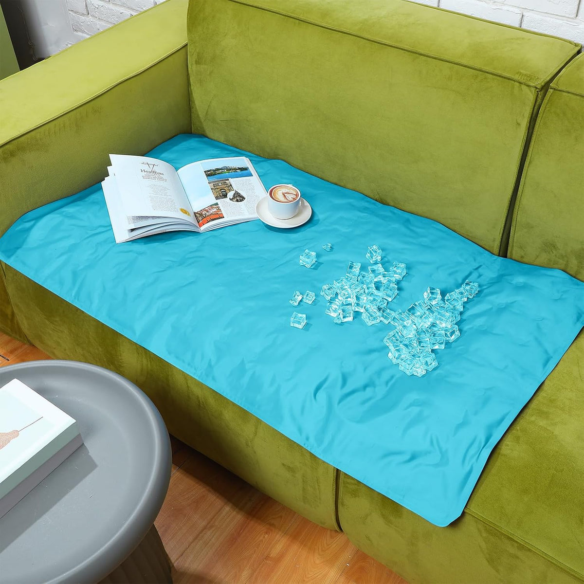 Drydiet Cooling Pad Mat for Bed,Gel,Plain,48 X 28 Inch,Light Blue