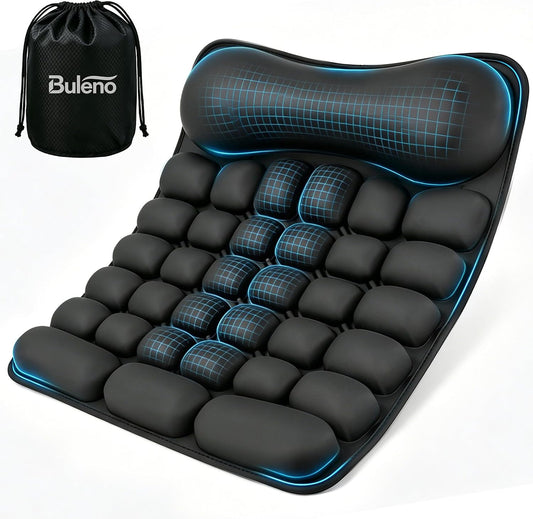 Inflatable Airplane Seat Cushion, Portable Travel Seat Pad for Long Flights, Built-In Press Pump Comfortable Cushion for Air Travel, Car, Office Chair, Wheelchair