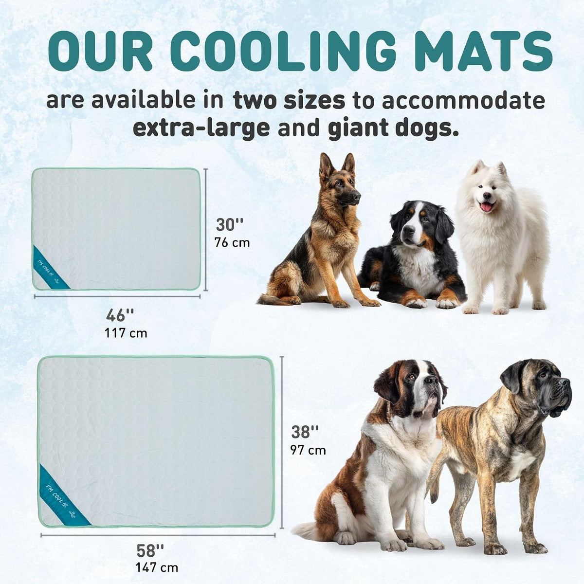 INSPECTOR TAIL Dog Cooling Mat Indoor & Outdoor with Ice Silk, XL Pet Pad