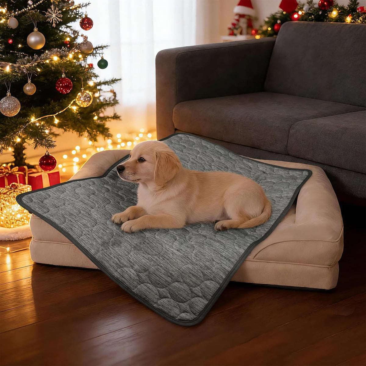 Dog Cooling Mat,60''X40'' Pet Cooling Mat for Floor, Breathable Gel-Free