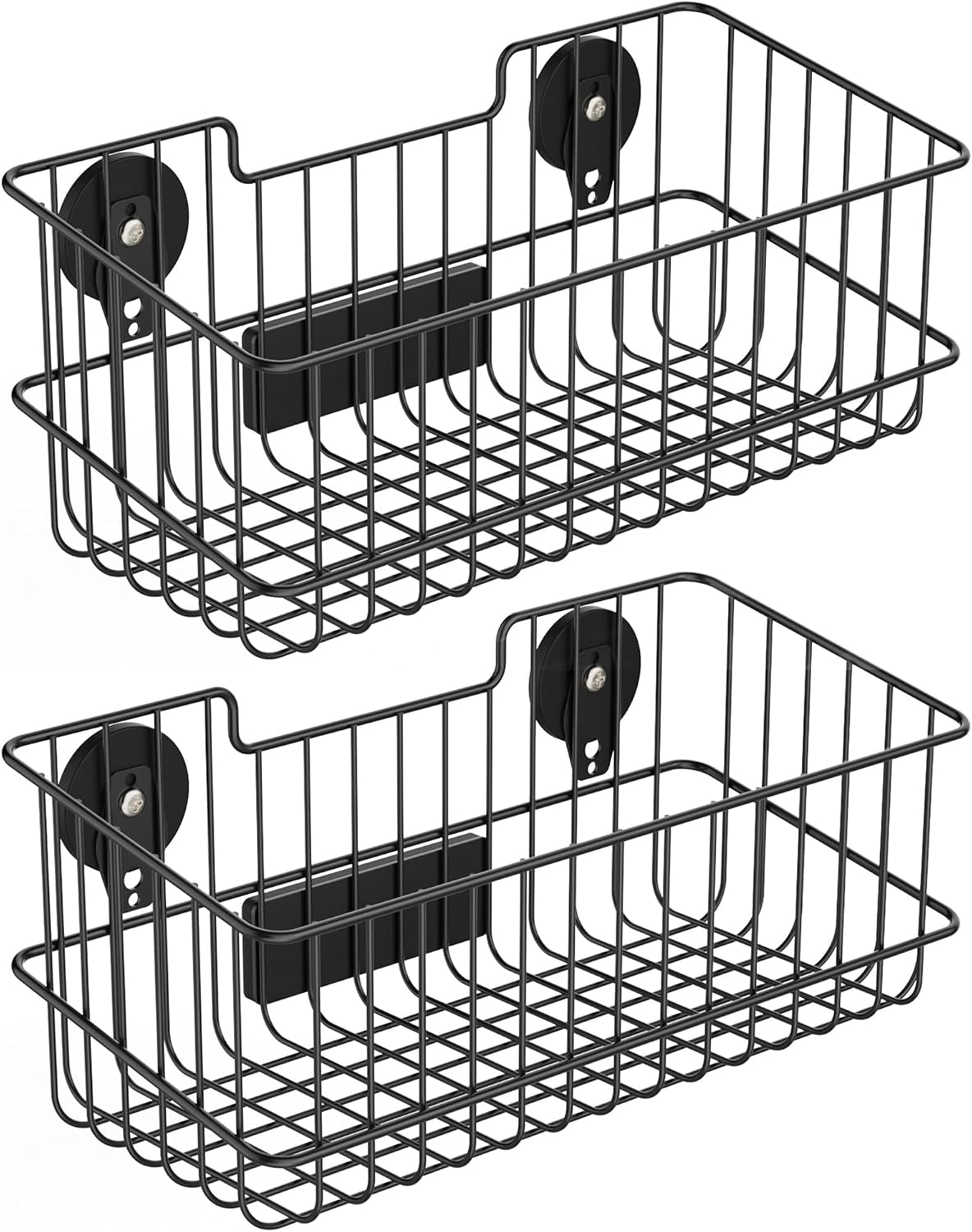 ULIBERMAGNET Magnetic Baskets, Large Capacity Metal Wire Mesh Basket Holder Organizer for Sundry Tool Storage, Magnetic Shelf for Garage, Laundry, Kitchen, Workshop, Cabinet(2 Pack)