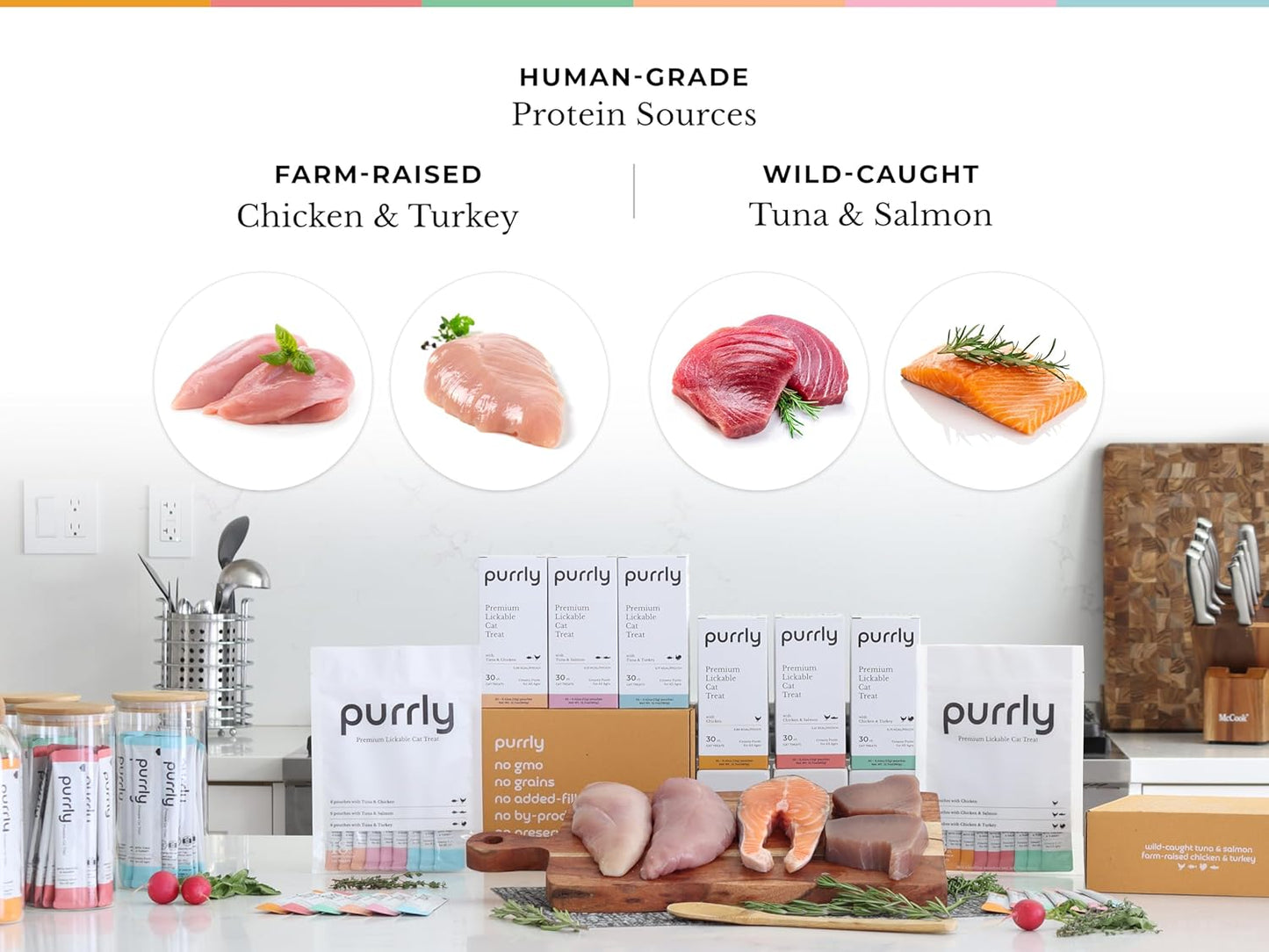 Purrly Lickable Wet Cat Treats Healthy Grain-Free Chicken Variety Pack (18 Count) Squeezable Creamy Purée with Human-Grade Protein Functional Nutrients Non-Gmo No-Artificial-Additives Low-Phosphorus