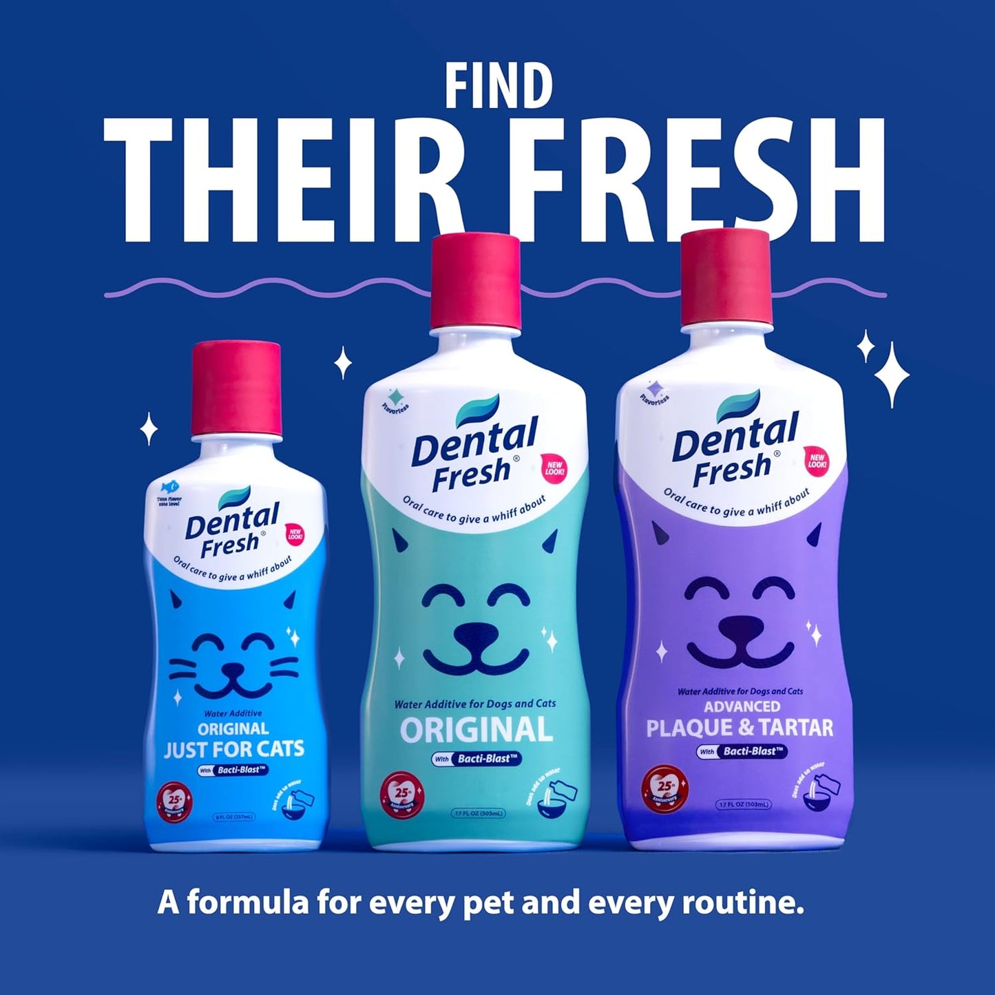 Dental Fresh – Advanced Plaque & Tartar Support Water Additive for Dogs & Cats – Helps Freshen Breath and Clean Teeth without Brushing – 17 Fl Oz