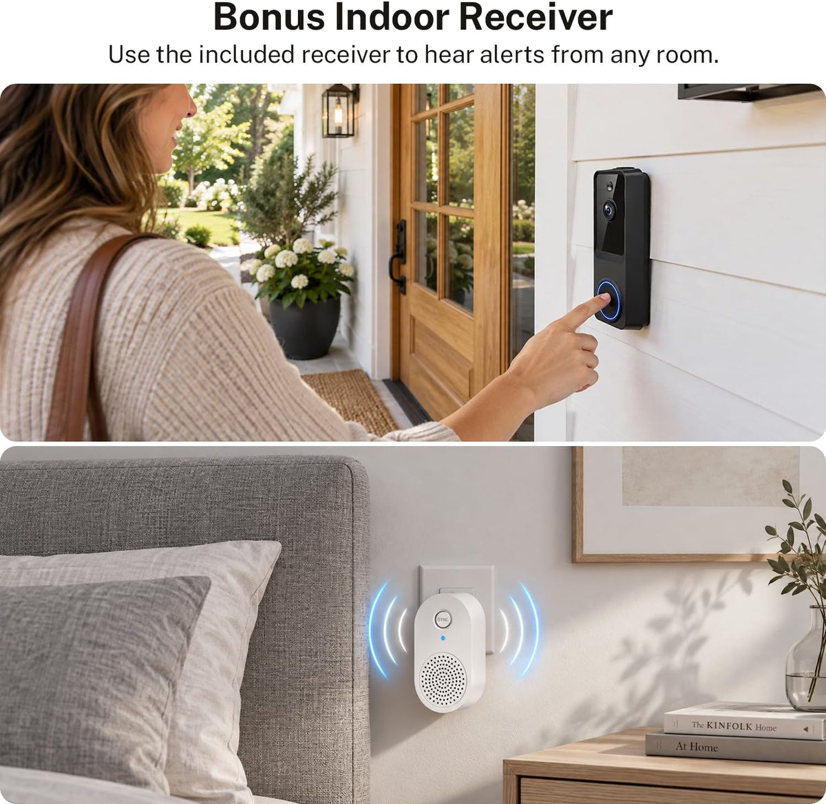 Soranari Wireless Video Doorbell Camera,1080P FHD with Motion Detection