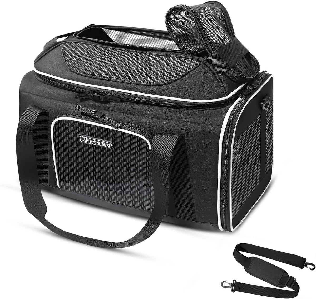 Top-Expandable Small Pet Carrier 17"X11"X9.5" Airline Approved