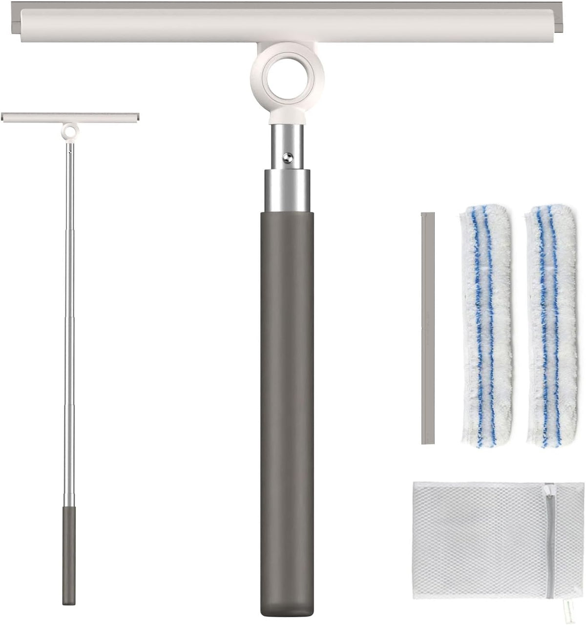 2-In-1 Shower Squeegee for Glass Doors with Telescopic Handle