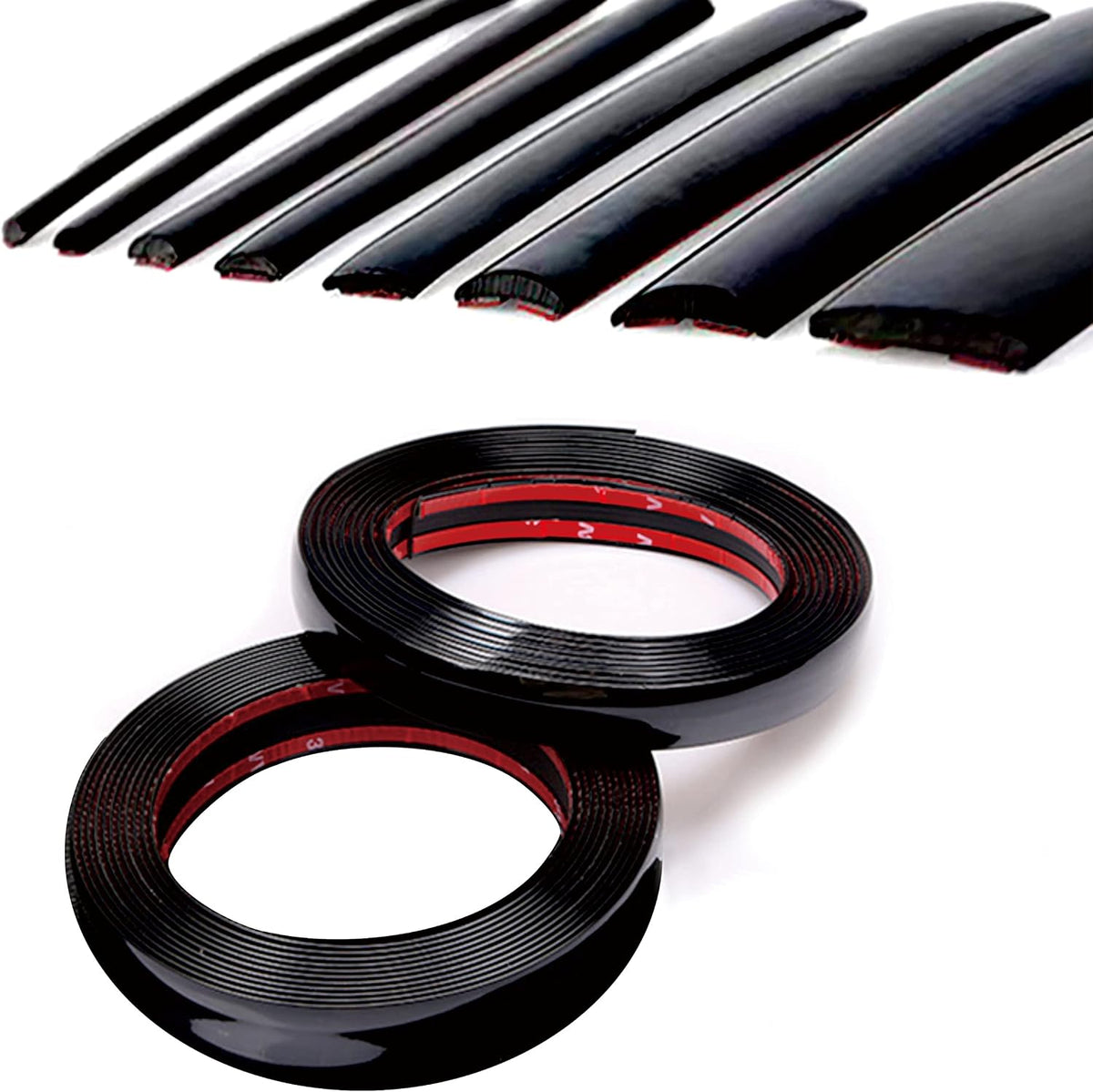 16Ft Glossy Black Automotive Car Exterior and Interior Molding Trim Universal Bumper Window Door Body Side Decorative Strip Scratch-Proof (1 Inch (25Mm))