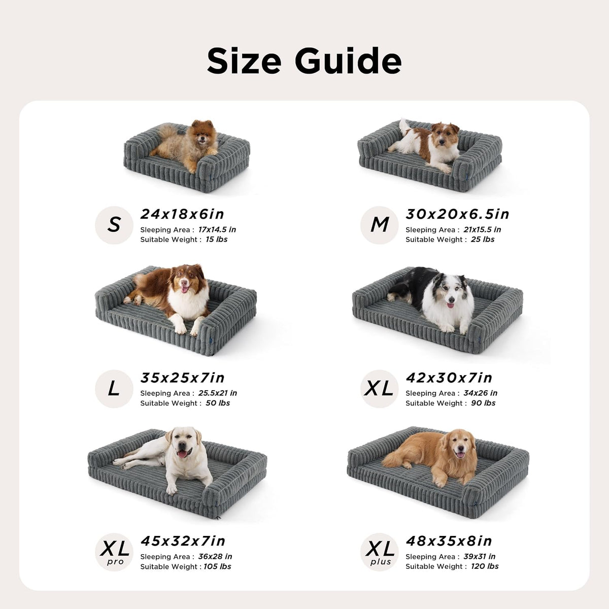 Bedsure Comfyfleece® Memory Foam Orthopedic Dog Beds Large Sized Dog 35"