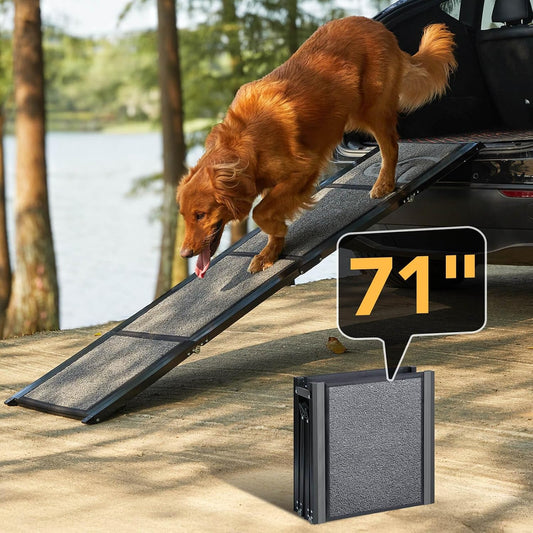 Petthem Dog Ramp for Cars, 71" L × 17.2" W, Extra-Long Foldable