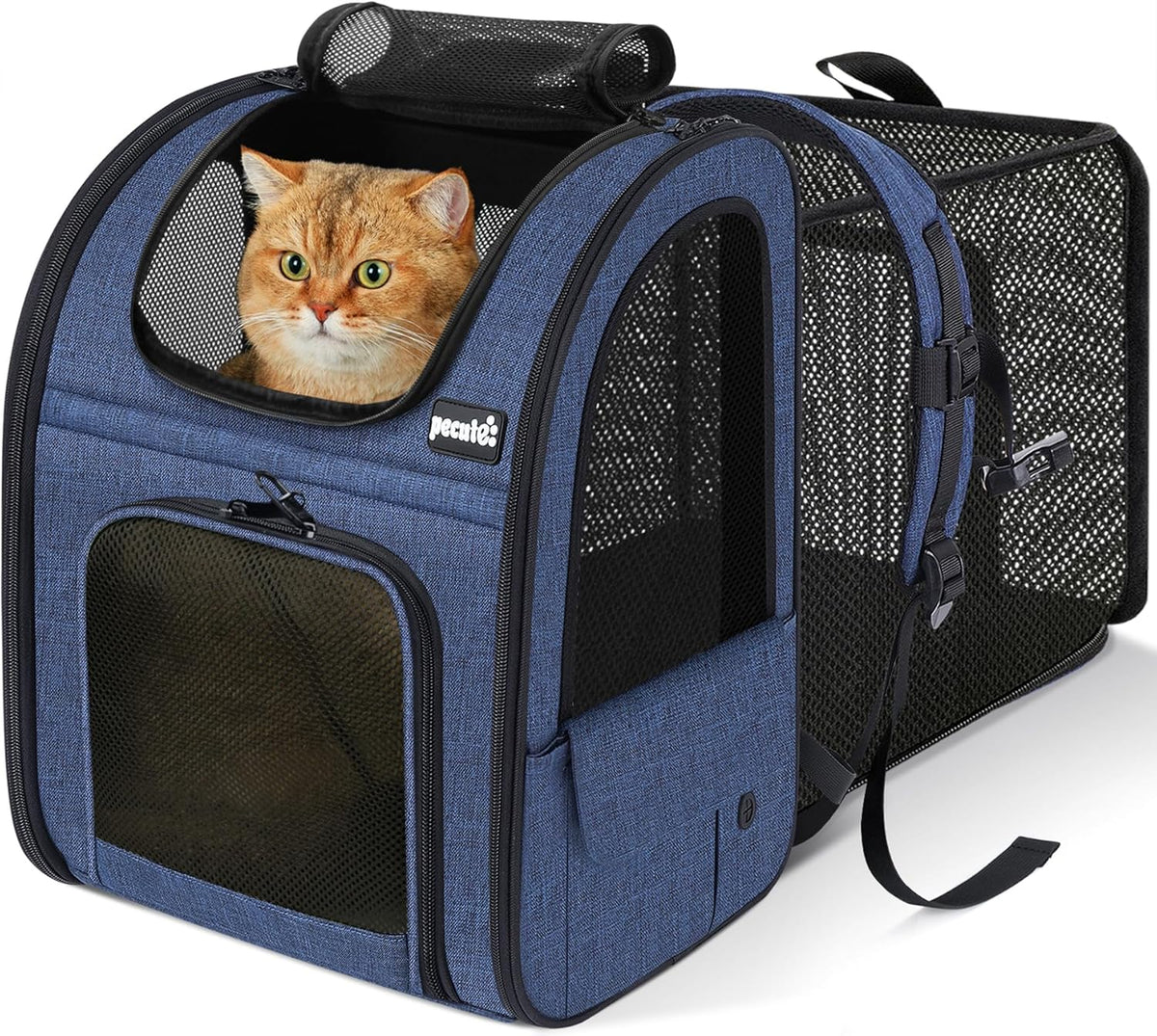 Pecute Cat Carrier Backpack Expandable, Cat Backpack with Breathable Window
