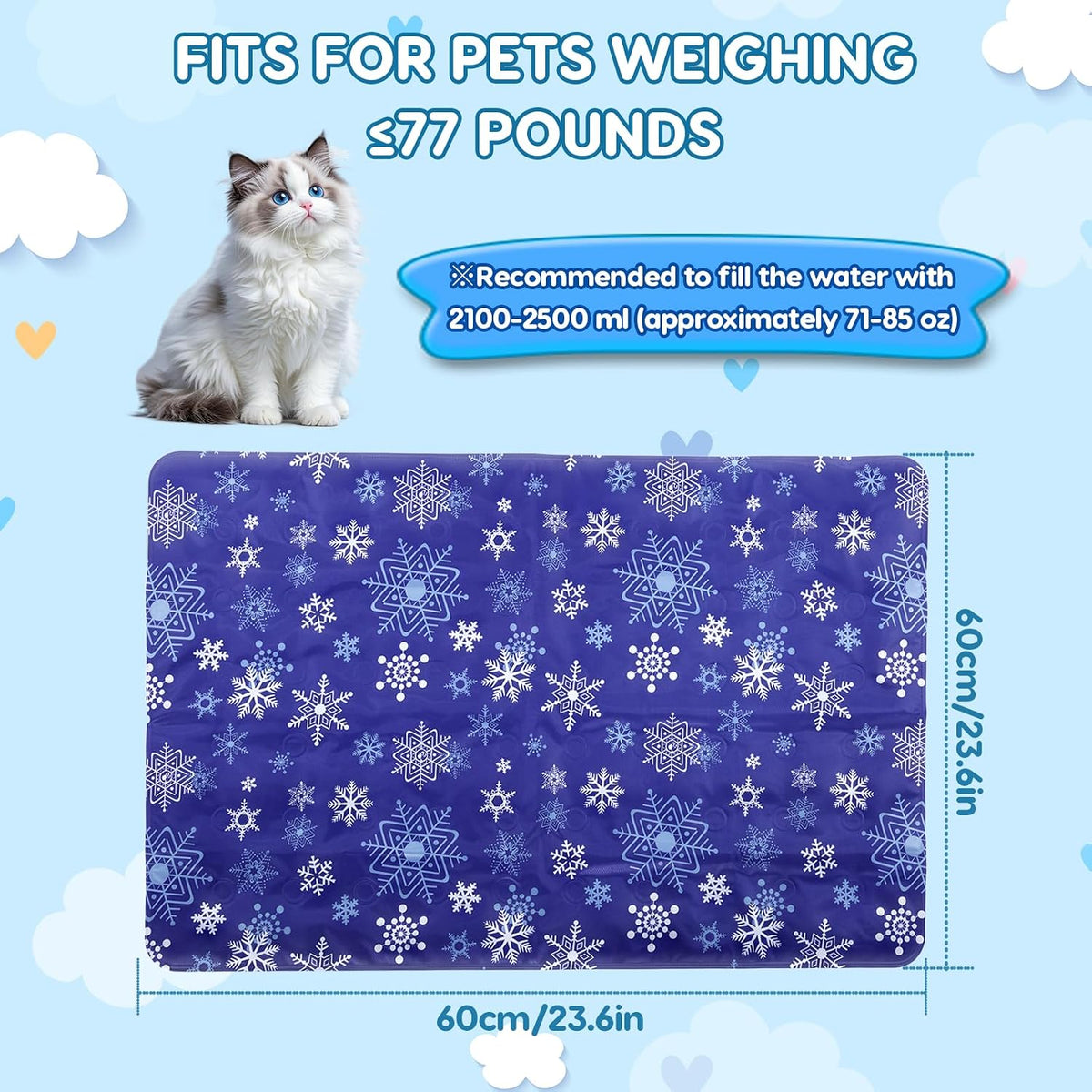 Dog Cooling Mat, Water Fillable, Upgraded Scratch Resistance