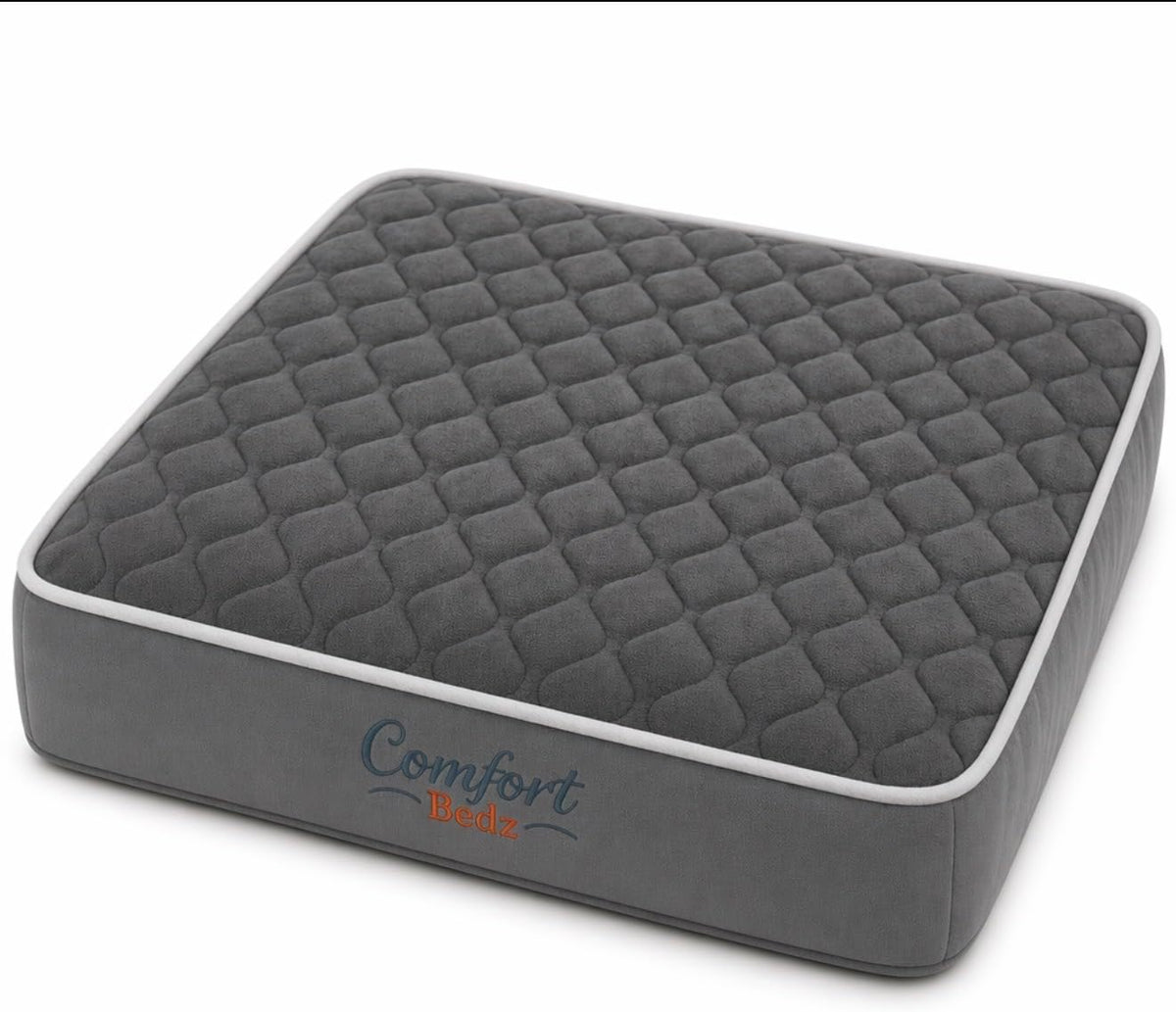 Orthopedic Dog Bed, Dark Gray, Plush Memory Foam, Non-Slip Bottom, Washable Cover, Small and Medium Sizes