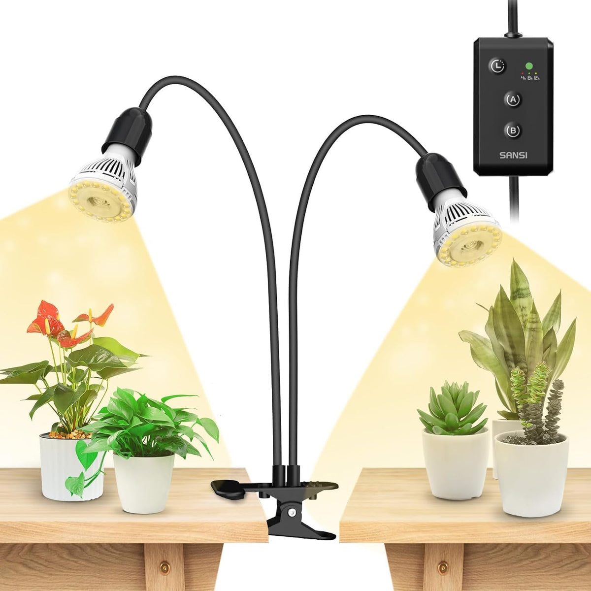 SANSI LED Grow Lights for Indoor Plants, Lifetime Free Bulb Replacement